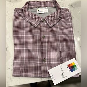Union Print UB Tech Short Sleeve Stretch Aero Mesh Button-Up Shirt size Large